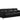 Sofa 3 pers. med 2 manuelle hvilestole i sort PU