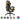 gamingstol m. LED-lys RGB-farver kunstlæder guld og sort